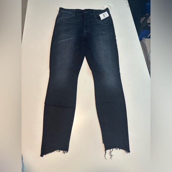 MOTHER Stunner Zip Two Step Ankle Fray Jeans LAST CALL Skinny Distressed Raw Hem - Picture 2 of 9